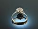 Um 1990! Feinster Brillant Ring 0,85 ct Wei&szlig; Gold 750