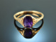 Um 1900! Feiner Belle Epoque Amethyst Ring Gold 585