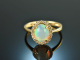 Fine Shine! Wundervoller Opal Brillant Ring Gold 750