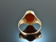 Um 1930! Klassischer Wappen Siegel Ring mit Karneol Gold 333