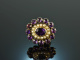 Um 1820! Biedermeier Brosche mit Amethyst und Saatperlen Gold 585