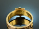 England um 1875! Historischer Wappen Ring mit schwarzem Zieremail Gold 625