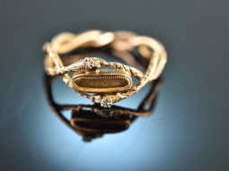 Um 1780! Zarter Freundschafts Ring mit Diamanten Gold 585