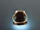 Um 1815! Ouroboros Schlangen Ring mit Opal Rot Gold 585