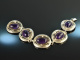 Around 1970! Cool Vintage Statement Bracelet with Amethysts Silver 800