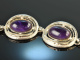 Around 1970! Cool Vintage Statement Bracelet with Amethysts Silver 800