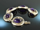 Around 1970! Cool Vintage Statement Bracelet with Amethysts Silver 800