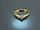 Um 1950!  Klassischer Verlobungs Brillant Solitärring 0,15 ct Gold 585