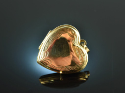 Around 1980! Pretty heart locket pendant gold 333