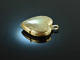 Around 1980! Pretty heart locket pendant gold 333