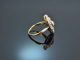 Um 1910! Feiner Belle Epoque Diamant Ring 0,75 ct Gold 585 Platin