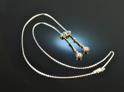 Um 1910! Edles Belle Epoque Collier mit Diamanten Gold...