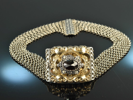 Around 1950! Beautiful Trachten Dirndl Kropf chain 8 rows silver 835