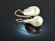 From our workshop! Baroque Freshwater Cultured Pearls Drop Earrings Gold 585