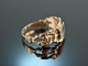 Um 1820! Historischer Freundschafts Ring mit Emaildekor Gold 585