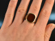 Around 1960! Classic Mens Crest Signet Ring with Carnelian Gold 333