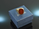 Around 1960! Classic Mens Crest Signet Ring with Carnelian Gold 333