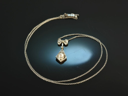 Belle Epoque um 1910! Collier mit Diamanten und Perle...