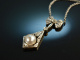 Belle Epoque um 1910! Collier mit Diamanten und Perle Gold 585 Platin und Silber