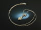 Belle Epoque um 1910! Collier mit Diamanten und Perle Gold 585 Platin und Silber