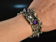 Around 1965! Chic Vintage Statement Bracelet with Amethysts Silver 835