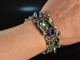 Um 1965! Schickes Vintage Statement Armband mit Amethysten Silber 835