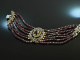 Around 1960! Especially beautiful traditional garnet bracelet 7 rows silver 835