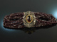 Around 1960! Especially beautiful traditional costume garnet goiter necklace 7 rows silver 835