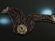 Around 1960! Especially beautiful traditional costume garnet goiter necklace 7 rows silver 835