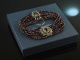 Around 1960! Especially beautiful traditional costume garnet goiter necklace 7 rows silver 835