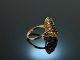 Around 1980! Classic ring with bohemian garnets gold 333