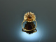 Around 1980! Classic ring with bohemian garnets gold 333