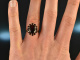 Around 1980! Classic ring with bohemian garnets gold 333