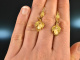 Around 1980! Classic traditional costume earrings with Grandln gold 585