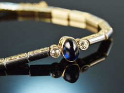 Um 1910! Sch&ouml;nes Belle Epoque Armband Saphir Diamanten Gold 750 Platin