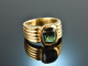 Um 1990! Schwerer Goldschmiede Ring mit gr&uuml;nem Turmalin Gold 750