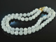 From our workshop! Large Aquamarine Necklace 2 rows silver gold plated