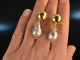 Big Drops! Barocke Zuchtperlen Tropfen Ohrringe Silber 925 vergoldet