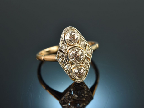 Berlin um 1910! Feiner Belle Epoque Diamant Ring Gold 585 Platin