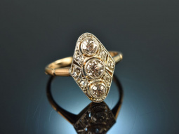 Berlin um 1910! Feiner Belle Epoque Diamant Ring Gold 585...