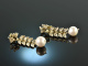 Around 1950! Beautiful earrings with diamonds and pearls gold 585