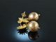 Golden Sun! Barocke Zuchtperlen Tropfen Ohrringe Silber 925 vergoldet