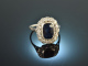 Um 1915! Feiner Saphir Diamant Ring 0,8 ct Platin