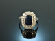 Um 1915! Feiner Saphir Diamant Ring 0,8 ct Platin