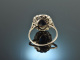 Um 1915! Feiner Saphir Diamant Ring 0,8 ct Platin