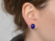 Around 1990! Handmade ear clips with lapis lazuli gold 750