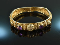Um 1950! Sch&ouml;ner Armreif mit Amethysten Silber...