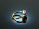Around 1970! Beautiful coat of arms signet ring with lapis lazuli gold 333