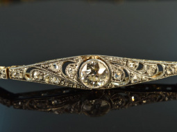 Um 1910! Belle Epoque Armband mit Altschliff Diamanten Platin Gold 585