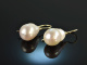 From our workshop! Baroque cultured pearls drop earrings gold 585